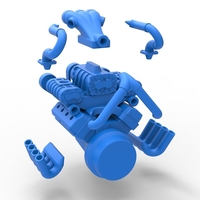 Diecast engine V8 with triple supercharger 1:25 - Thumbnail 19