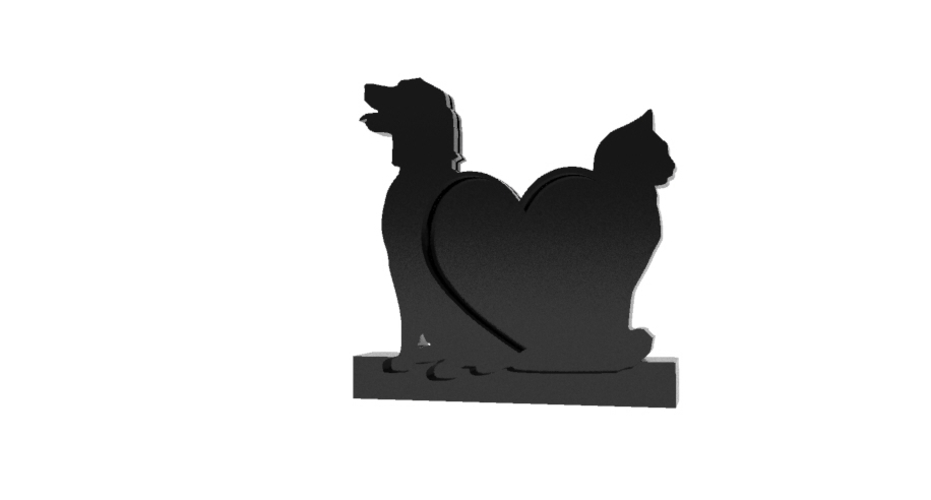 DOG AND CAT PHOTO FRAME 3D Print 511862