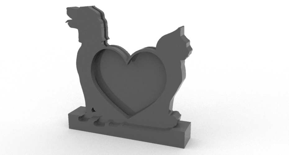 DOG AND CAT PHOTO FRAME 3D Print 511864