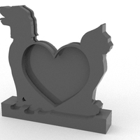 Small DOG AND CAT PHOTO FRAME 3D Printing 511864