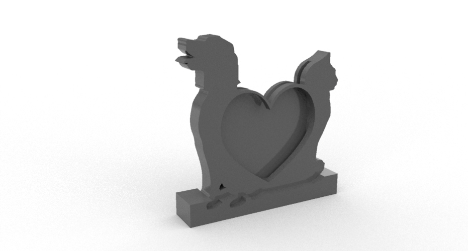 DOG AND CAT PHOTO FRAME 3D Print 511865