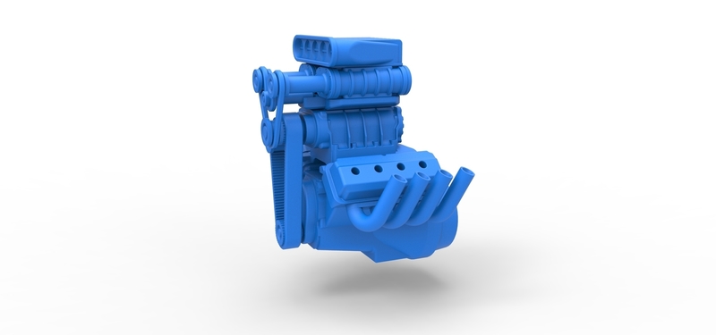 Engine V8 with triple supercharger Version 2 Scale 1:25