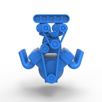 Engine V8 with triple supercharger Version 2 Scale 1:25 - Thumbnail 4