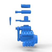 Engine V8 with triple supercharger Version 2 Scale 1:25 - Thumbnail 16