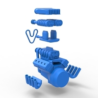 Engine V8 with triple supercharger Version 2 Scale 1:25 - Thumbnail 17