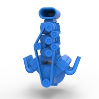 Engine V8 with triple supercharger Version 3 Scale 1:25 - Thumbnail 3