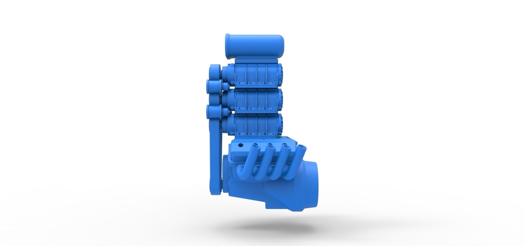 Engine V8 with triple supercharger Version 3 Scale 1:25 3D Print 511906