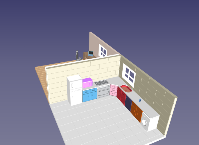 Kitchen, bedroom, Full models 3D Print 512004