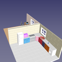 Small Kitchen, bedroom, Full models 3D Printing 512004