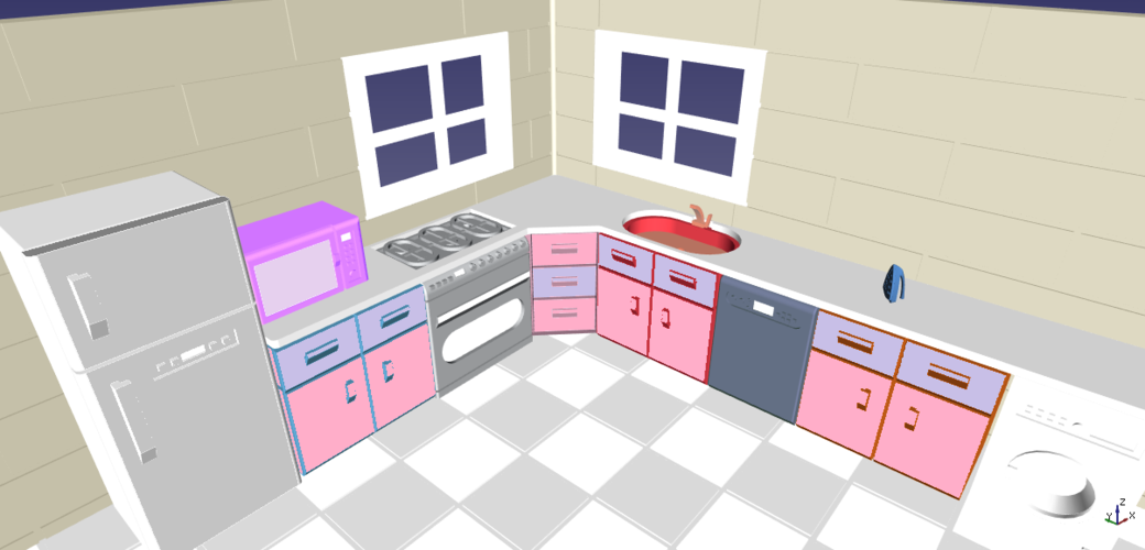 Kitchen, bedroom, Full models 3D Print 512008