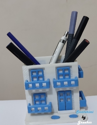 Santorini House Pencil Cup 3D Print 512057