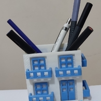 Santorini House Pencil Cup - Thumbnail 2