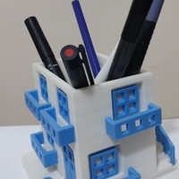 Santorini House Pencil Cup - Thumbnail 3