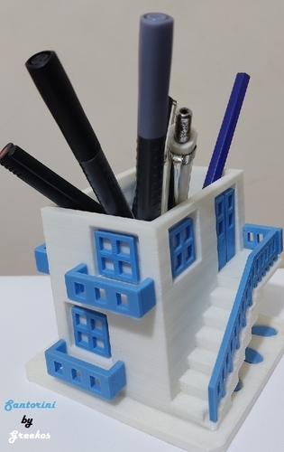 Santorini House Pencil Cup 3D Print 512059