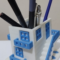 Small Santorini House Pencil Cup 3D Printing 512059