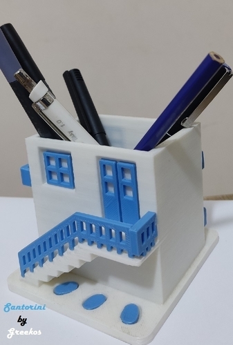 Santorini House Pencil Cup 3D Print 512060