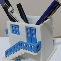 Santorini House Pencil Cup - Thumbnail 5
