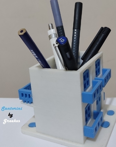 Santorini House Pencil Cup 3D Print 512061