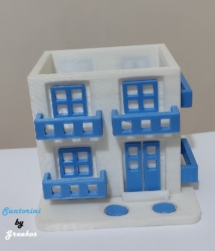 Santorini House Pencil Cup 3D Print 512062