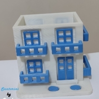 Santorini House Pencil Cup - Thumbnail 7