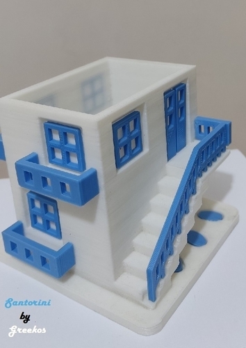 Santorini House Pencil Cup 3D Print 512063