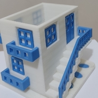 Santorini House Pencil Cup - Thumbnail 8