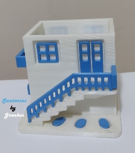 Santorini House Pencil Cup 3D Print 512064