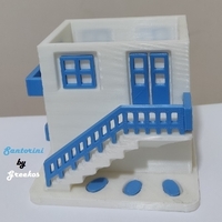 Santorini House Pencil Cup - Thumbnail 9