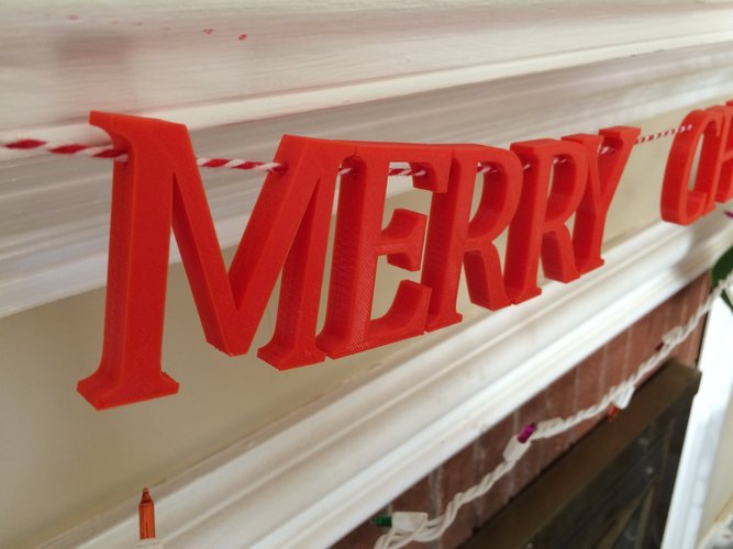 Merry Christmas Banner 3D Print 51215