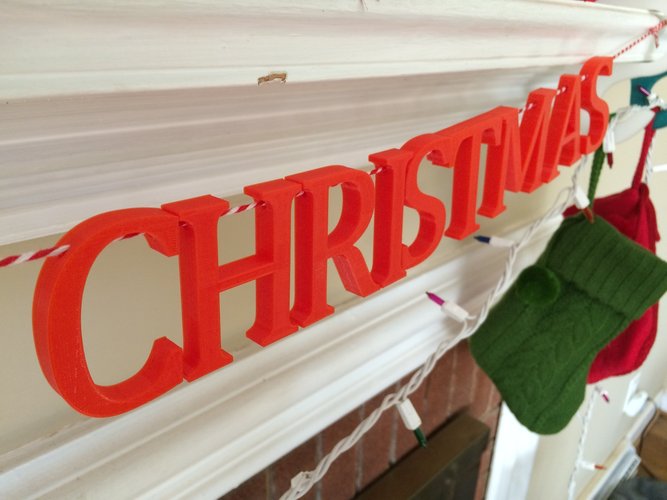 Merry Christmas Banner 3D Print 51216