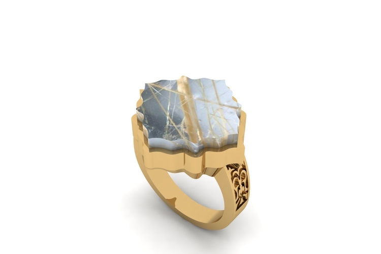 Gold Signet Ring R 206 3D Print 512775