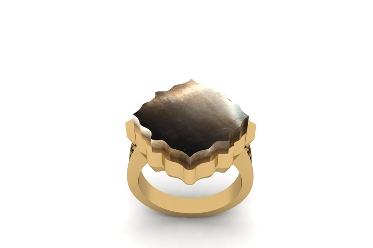 Gold Signet Ring R 206 3D Print 512777