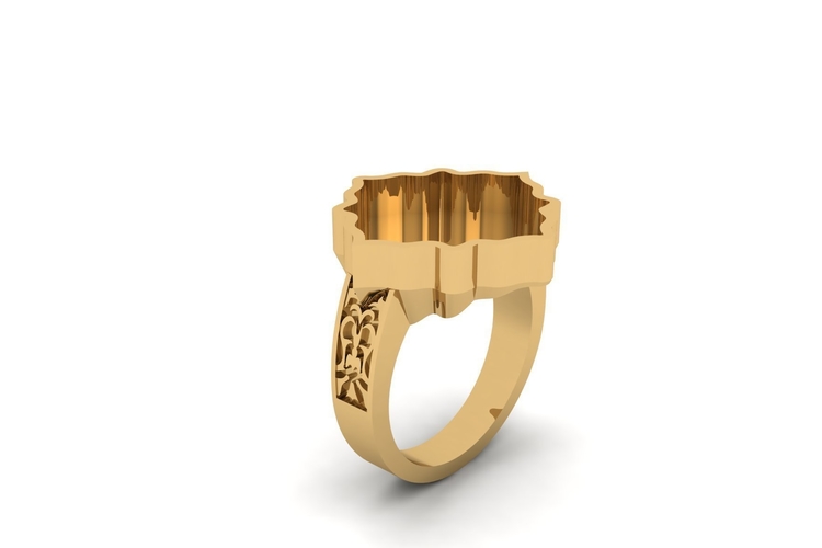 Gold Signet Ring R 206 3D Print 512778