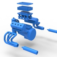 Engine V8 for Sprint car Scale 1:25 - Thumbnail 23