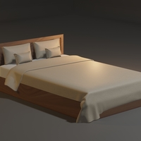 Small Double Nordic Bed 3D Printing 512909