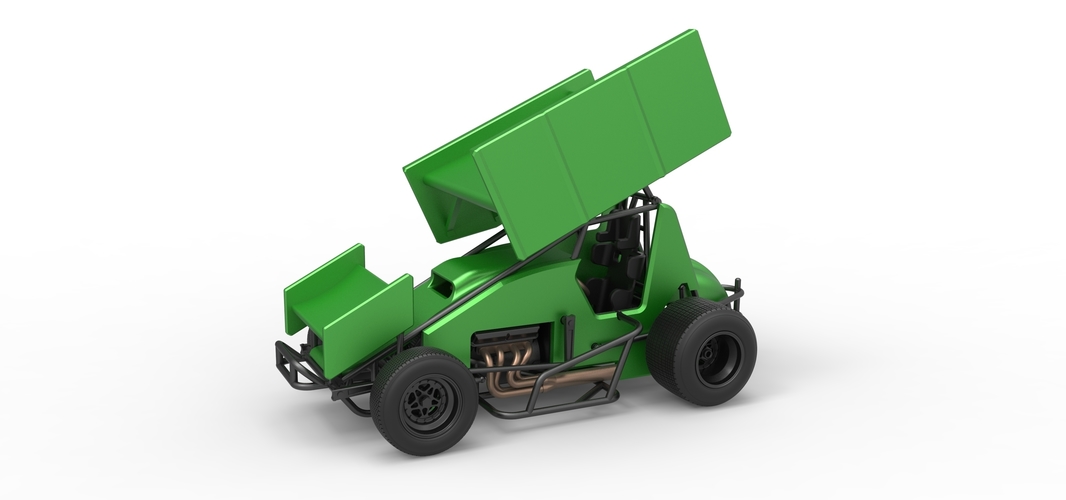 Diecast Winged Sprint car Scale 1:25 3D Print 513083