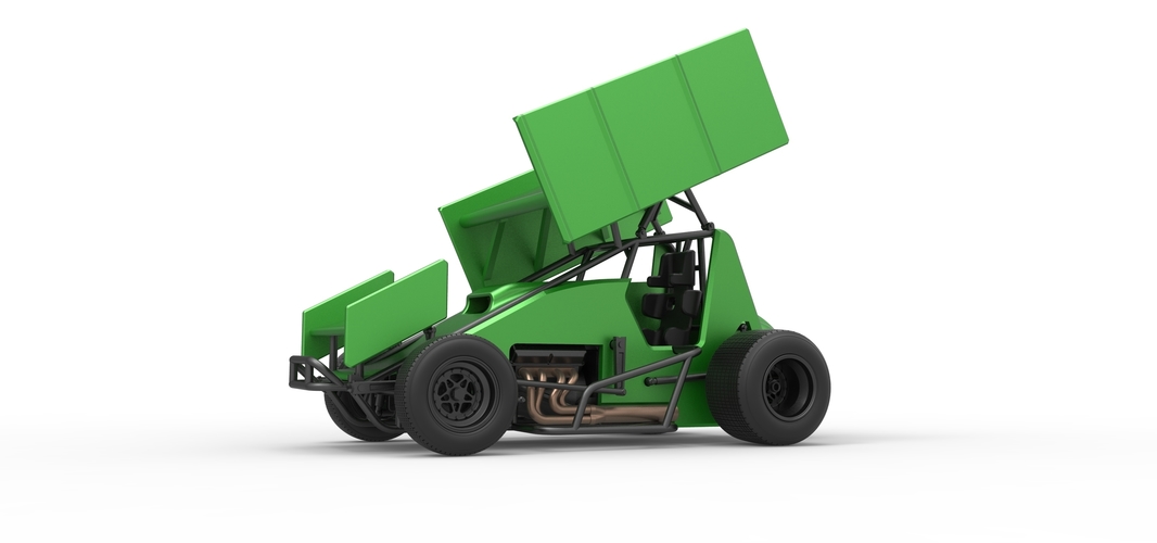 Diecast Winged Sprint car Scale 1:25 3D Print 513084