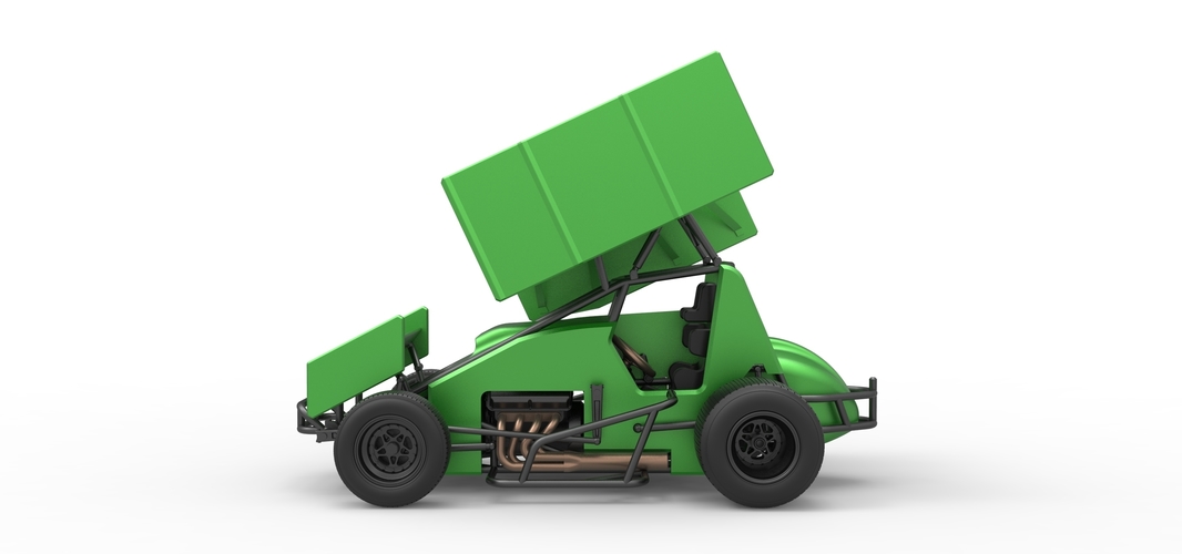 Diecast Winged Sprint car Scale 1:25 3D Print 513091