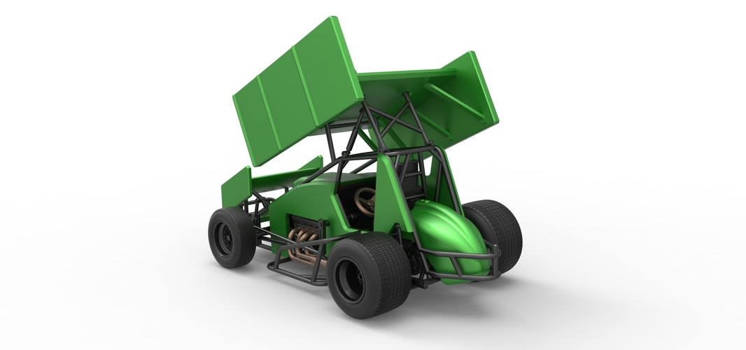 Diecast Winged Sprint car Scale 1:25 3D Print 513094