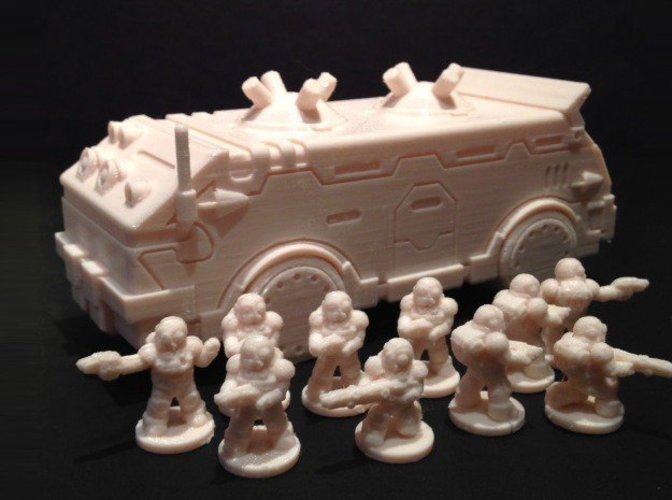Mercenary Troopers in Enviro-Armor (18mm scale) 3D Print 51327