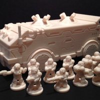 Small Mercenary Troopers in Enviro-Armor (18mm scale) 3D Printing 51327