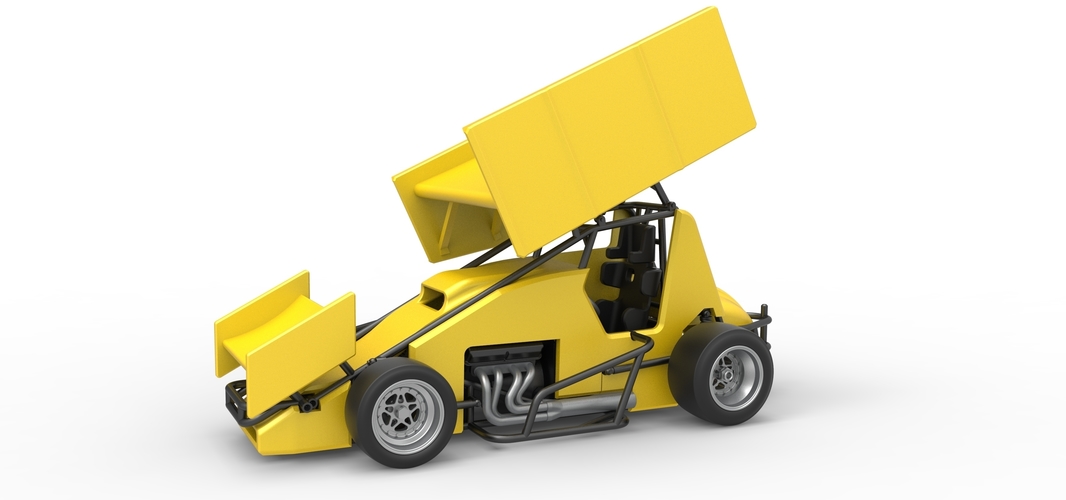 Pavement Winged Sprint car Scale 1:25 3D Print 513588