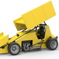 Small Pavement Winged Sprint car Scale 1:25 3D Printing 513588