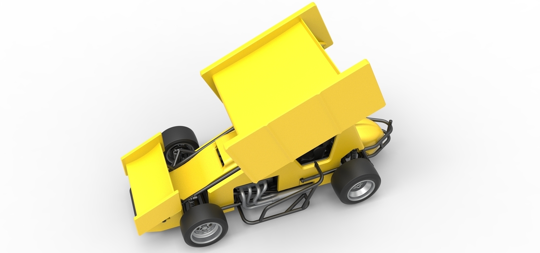 Pavement Winged Sprint car Scale 1:25 3D Print 513589