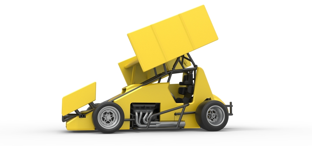 Pavement Winged Sprint car Scale 1:25 3D Print 513590