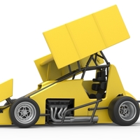 Pavement Winged Sprint car Scale 1:25 - Thumbnail 3