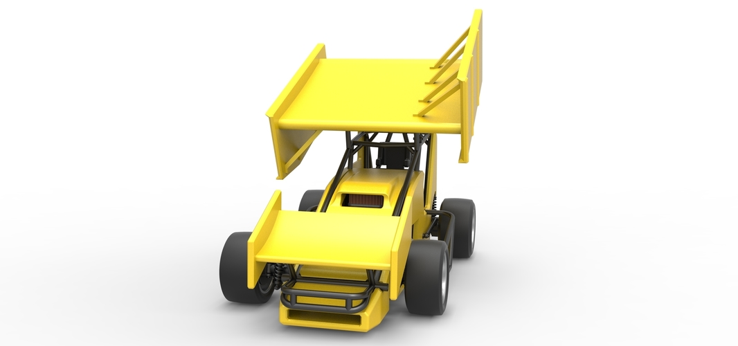 Pavement Winged Sprint car Scale 1:25 3D Print 513592