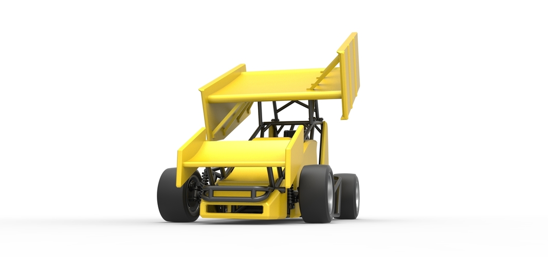 Pavement Winged Sprint car Scale 1:25 3D Print 513593