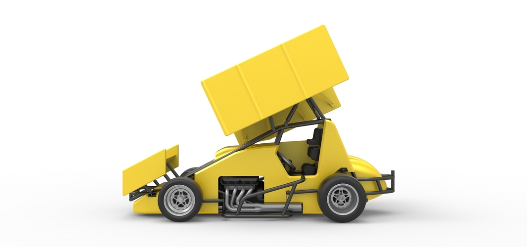 Pavement Winged Sprint car Scale 1:25 3D Print 513596