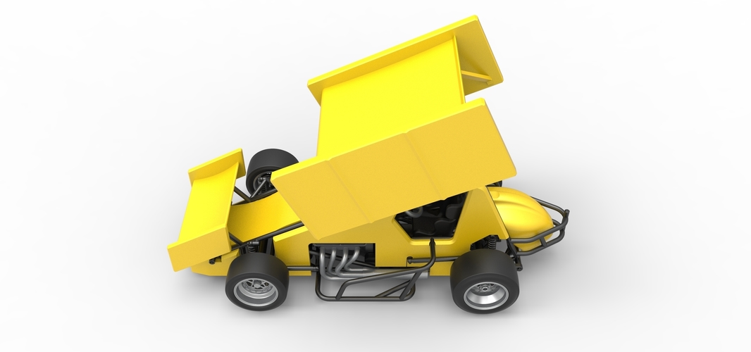 Pavement Winged Sprint car Scale 1:25 3D Print 513597